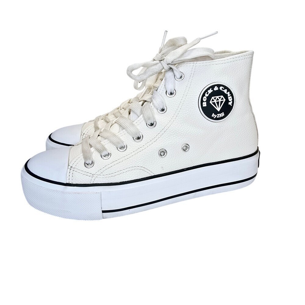 Rock‎ & Candy by Zigi Platform High Top Sneakers Womens White Streetwear Casual